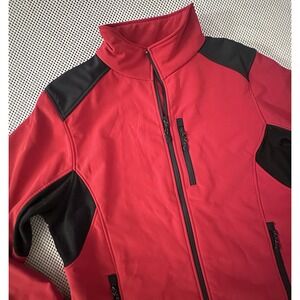 Black Diamond Jacket Men XL Red Black Softshell Fleece Lined Coat Ski Snowboard